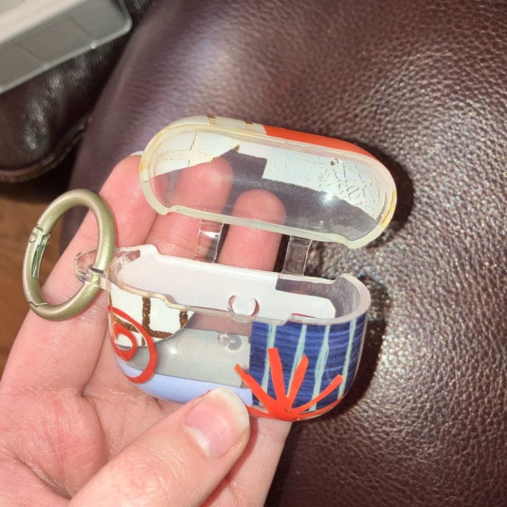 Colorfully designed generation three AirPod Case on keychain. - Picture 2 of 5